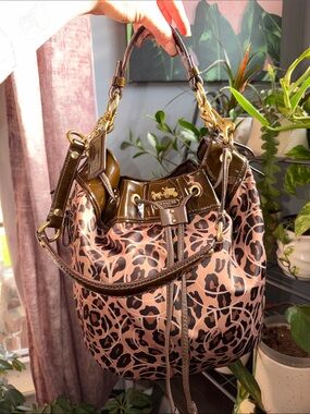 Coach Madison Ocelot Op Art Marielle Drawstring Shoulder Bag